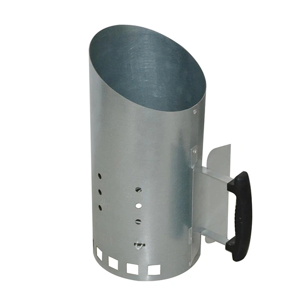 Factory price heat resistant galvanized steel charcoal chimney starter plastic handle 1