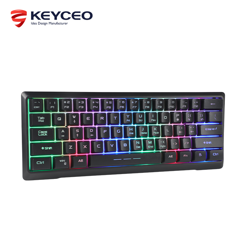 Silent 60% 2.4G Gaming Keyboard, RGB Backlit Ultra-Compact Mini Wireless Keyboard 7