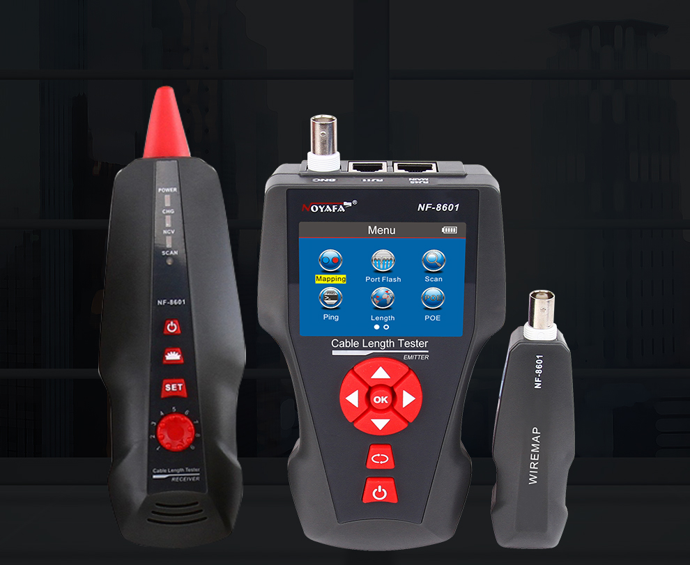 Noyafa multi functioned cable length tester cable tracker NF-8601 with PoE/PING/Port 4