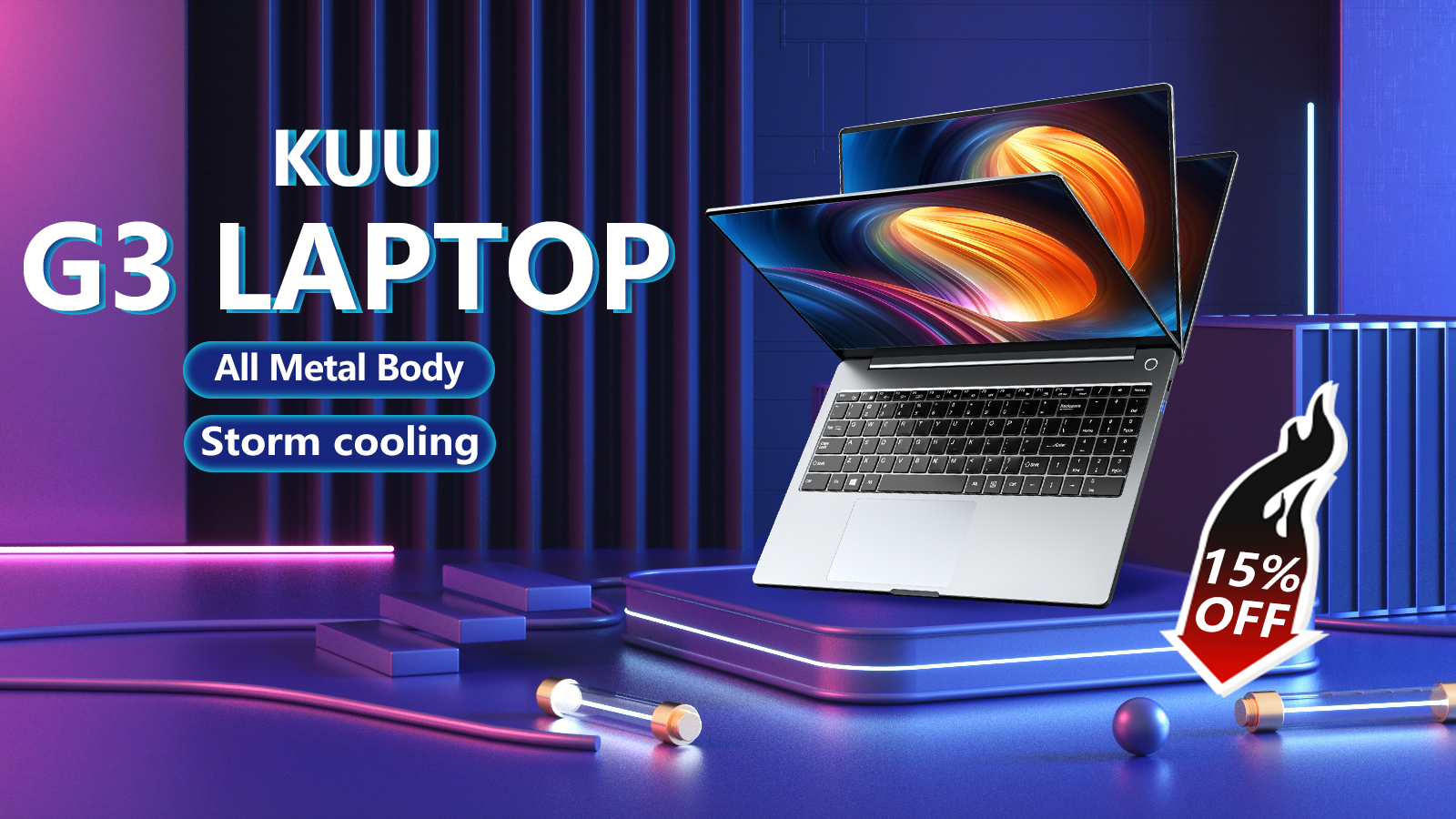 Kuu New Online Store Celebration Fino al 15% di sconto per tutti i prodotti e dovresti provare il nostro laptop G3 ora 2
