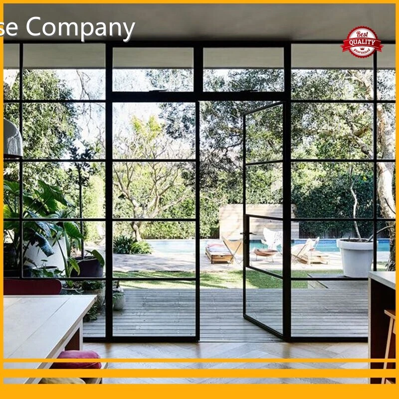 Quality Digah Company Brand Patterned Glass Aluminium Frame Swinging Grill Doors Factory 1