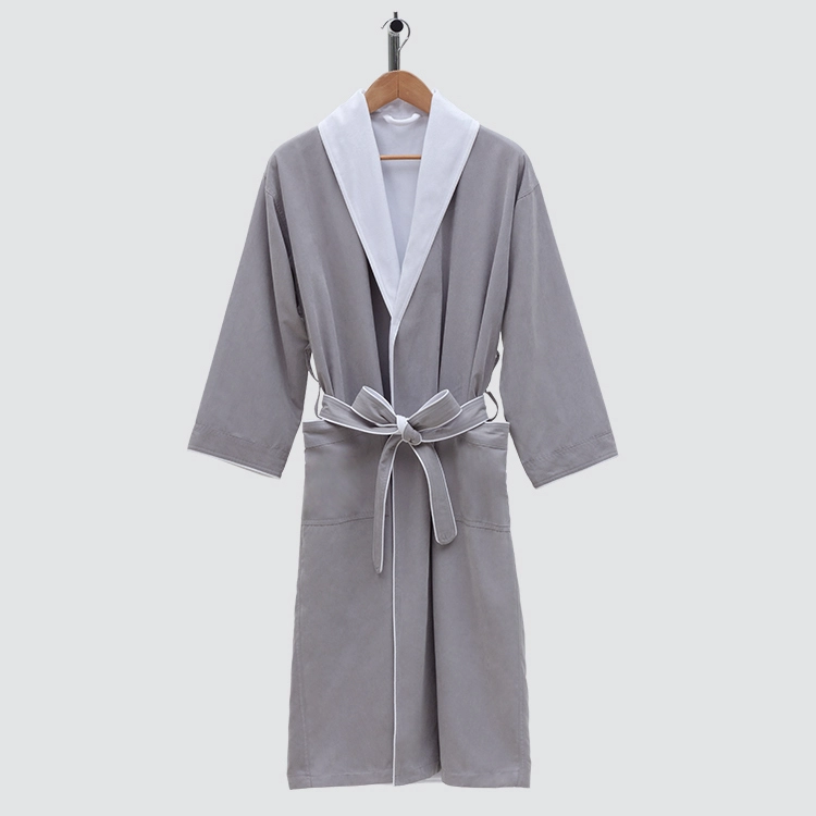 ELIYA Luxury 5 Stars Hotel/Theme Resort Double Layer Grey Color Bathrobe 1