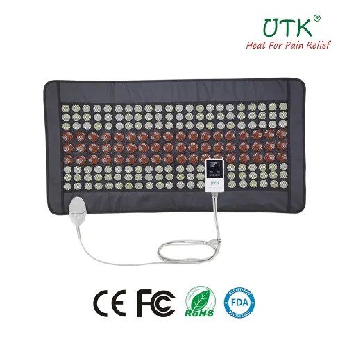 Tappetino riscaldante a infrarossi lontani UTK per retro, 132 Giada e 54 Pietre tormaline Heat Pad con Smart Controller, Funzione di memoria, Impostazione tempo e temp, Chiuso automatico, Dimensione M PLUS (21 ″ x38 ″) 1