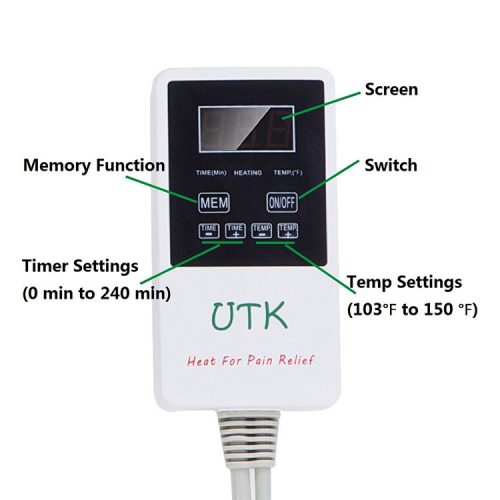 UTK Infrared Heating Pad For Back Pain Medium Jade Stone Heat Pad