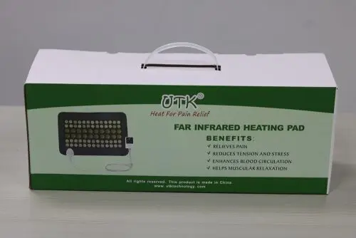 Almohadilla de calor de infrarrojos lejanos UTK para alivio del dolor de espalda, almohadilla térmica de jade natural y turmalina con certificación CE, controlador inteligente, función de memoria, cierre automático, sincronización y ajuste de 6 temp pequeño Pro (23,5 X16) 3