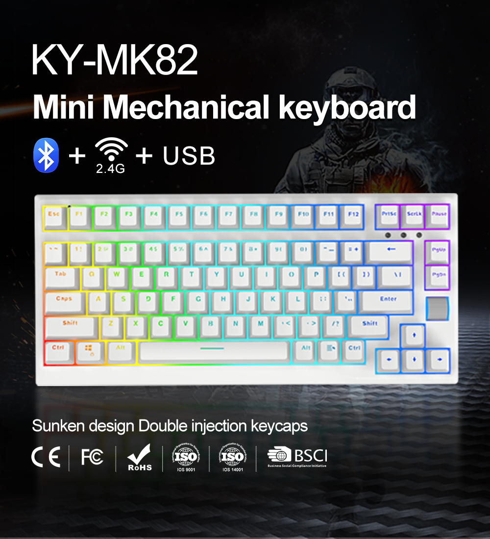 KY-MK82 design especial ferramentas privadas novo teclado mecânico com roda de volume separado 9