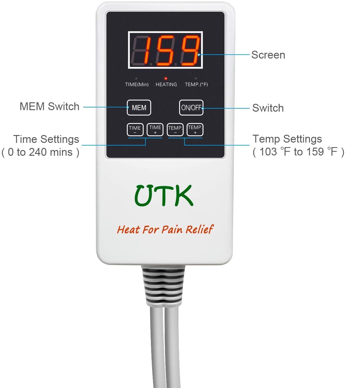 UTK Full Body Quantum Wave Heating pad For Pain Relief With Memory