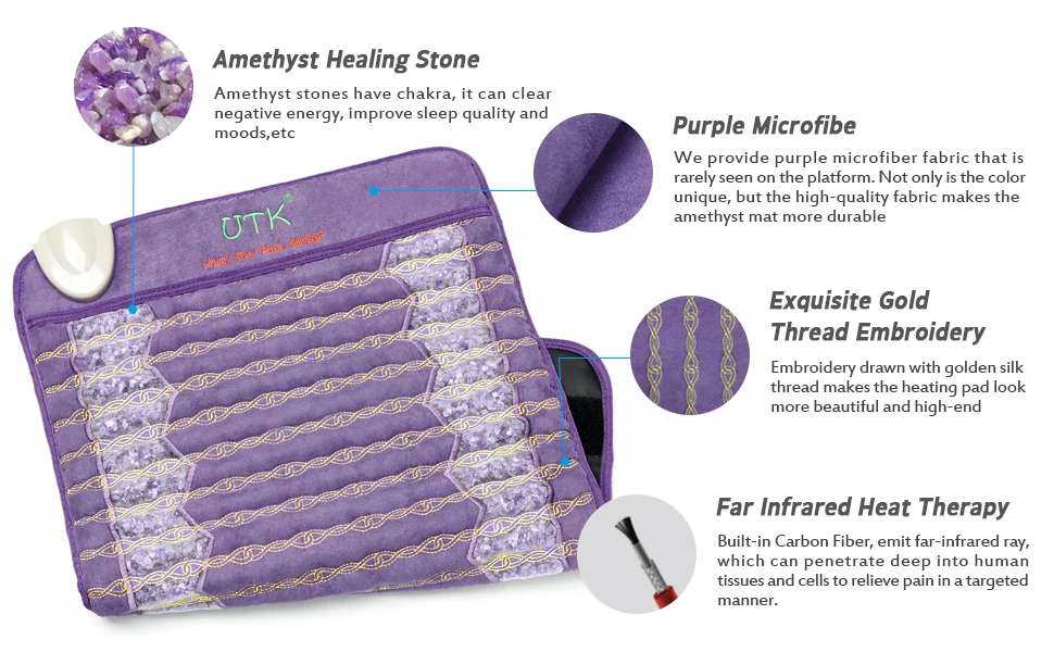 StartWarm Amethyst Stone Infrared Heating Pad, S-pro 11