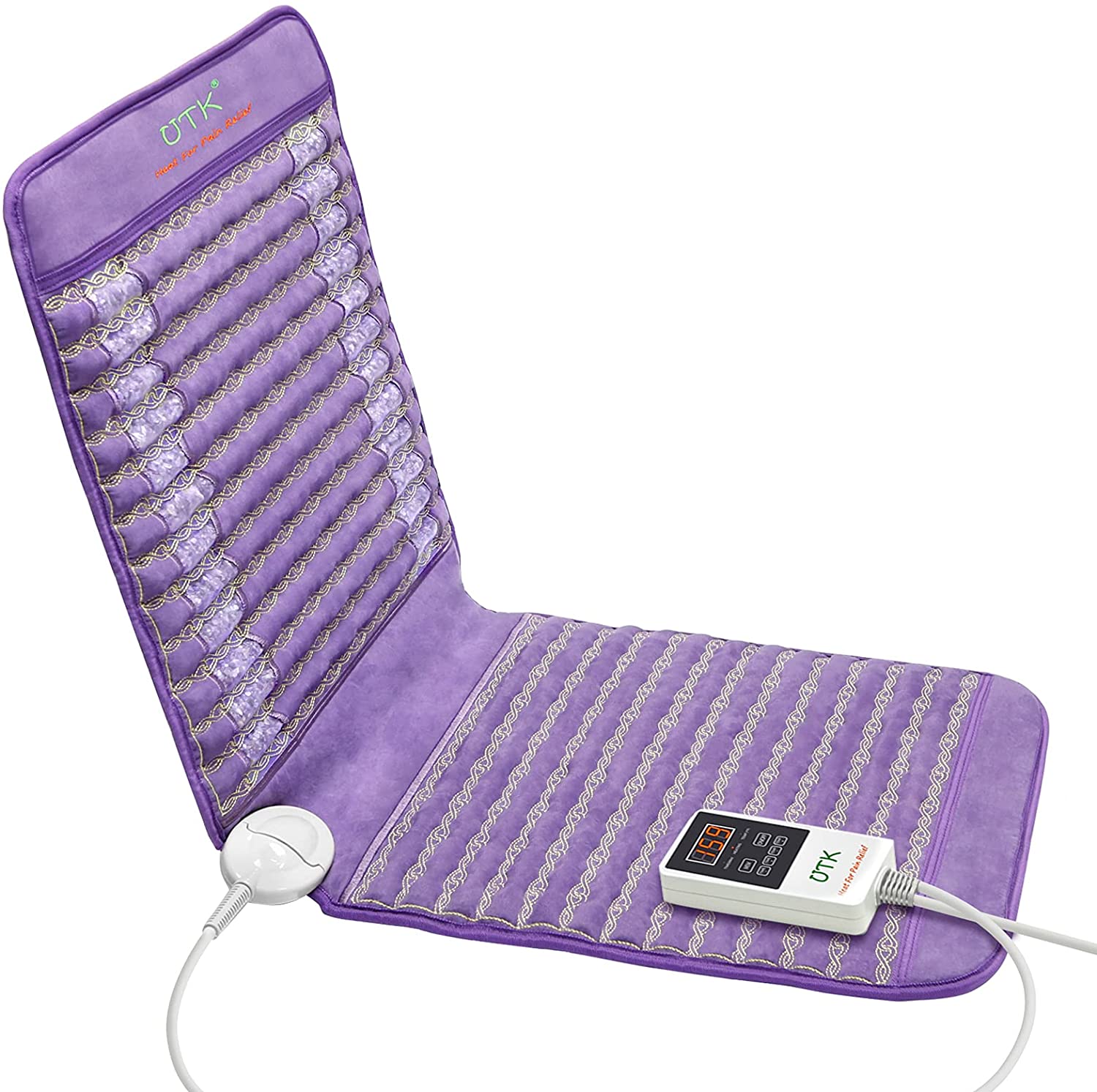 UTK Amethyst Heated Chair Pad, Far Infrared Heating Pad for Back,Thigh