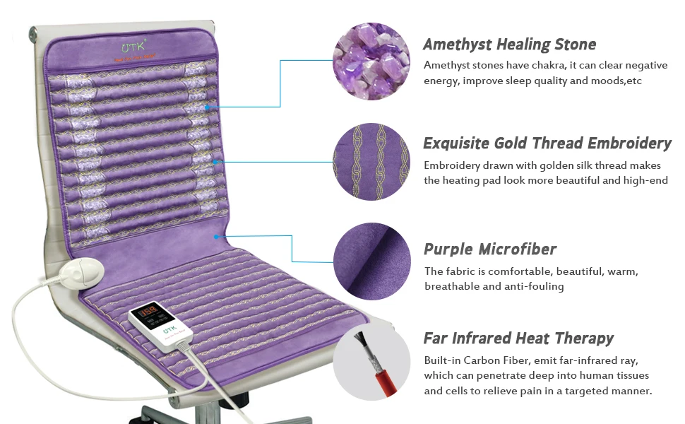 StartWarm Amethyst Stone Far Infrared Heating Chair Pad 11