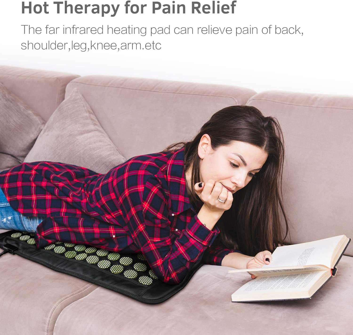 UTK Natural Jade and Tourmaline Heat Pad for Back Pain