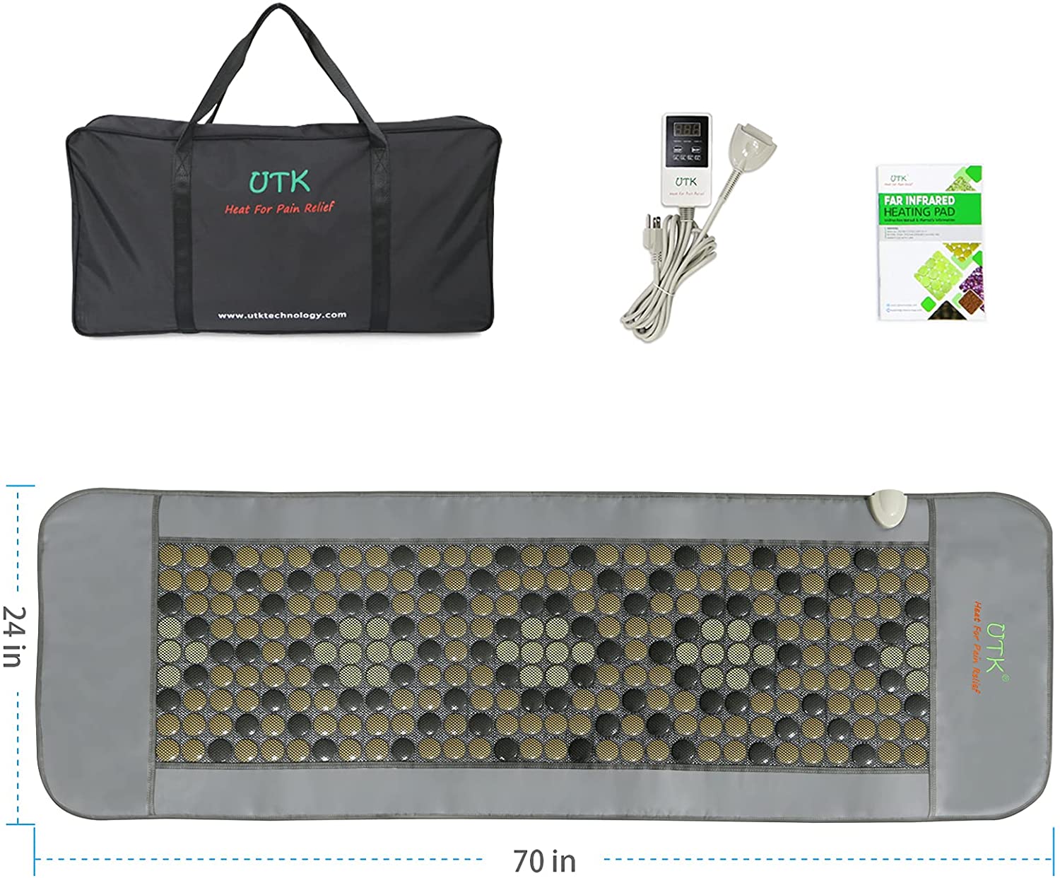 UTK Full Body Natural Jade Tourmaline Infrared Heating Pad