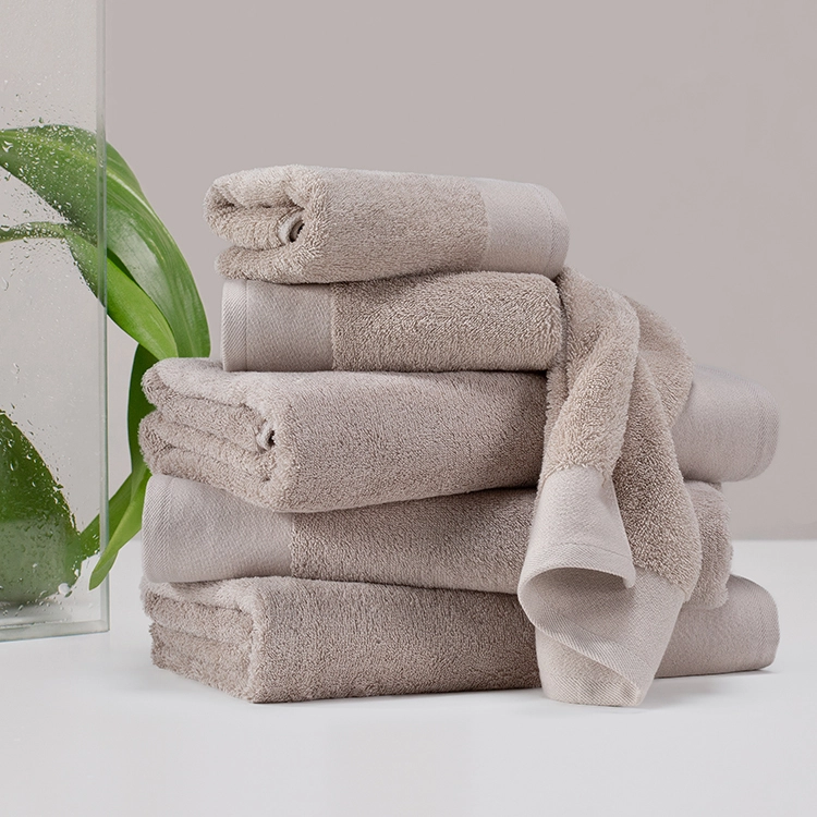 Toalla de baño marrón 100% algodón con logotipo personalizado al por mayor ELIYA 1