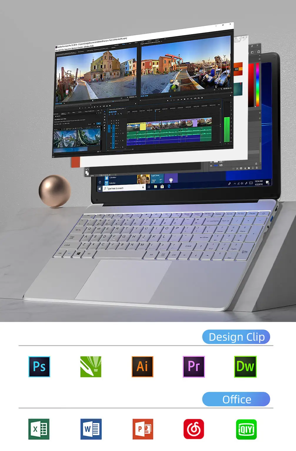 KUU A8S Pro 15.6 inch 1920*1080 IPS Screen Silver Intel J4125 Processor Up to 2.7Ghz Office Notebook 19