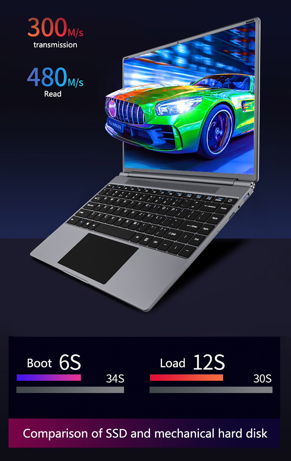 KUU Yobookm 13.5 인치 3K IPS 화면 노트북 인텔 Celeron N4020 프로세서 SSD 노트북 창 10 12