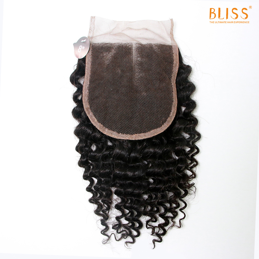 Bliss Emerald 4x4 Transparent Lace Closure & Frontal Mongolian Curl Virgin Human Hair 16
