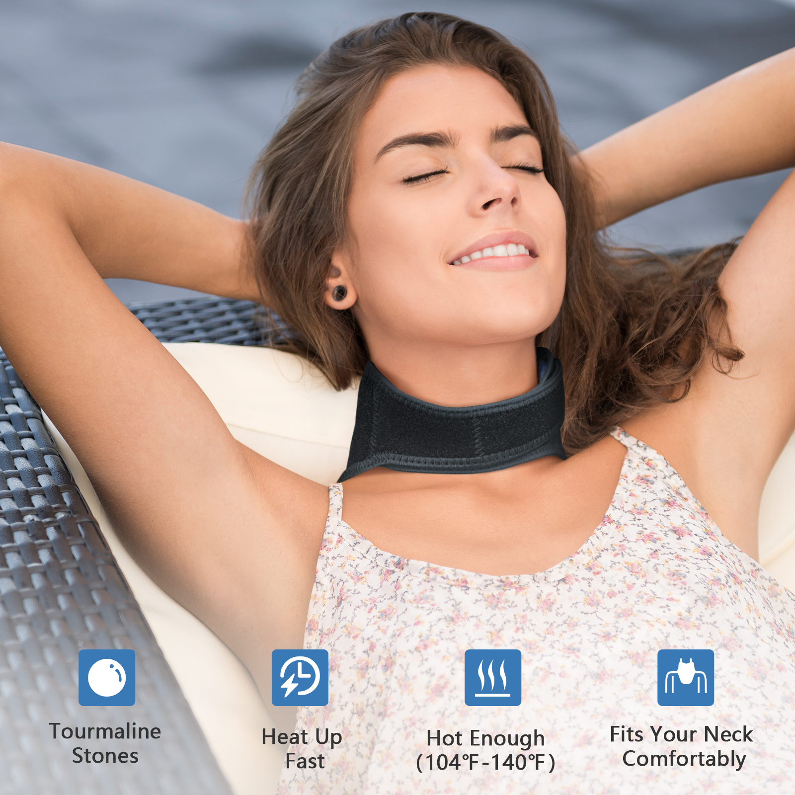 New Design UTK far Infrared Electric Weighted Neck Heating Pad with