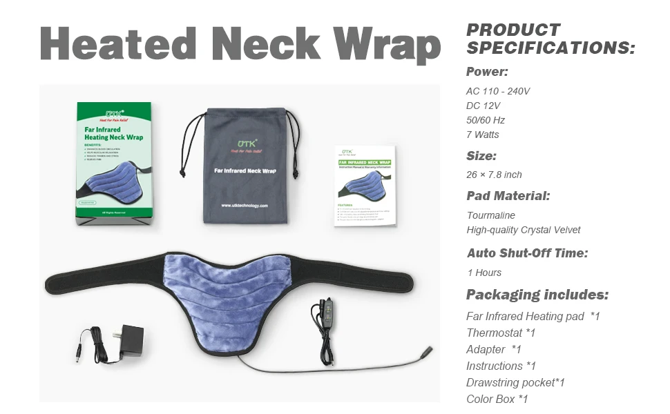 StartWarm Far Infrared Weighted Neck Heating Pad with Tourmaline Beads 15