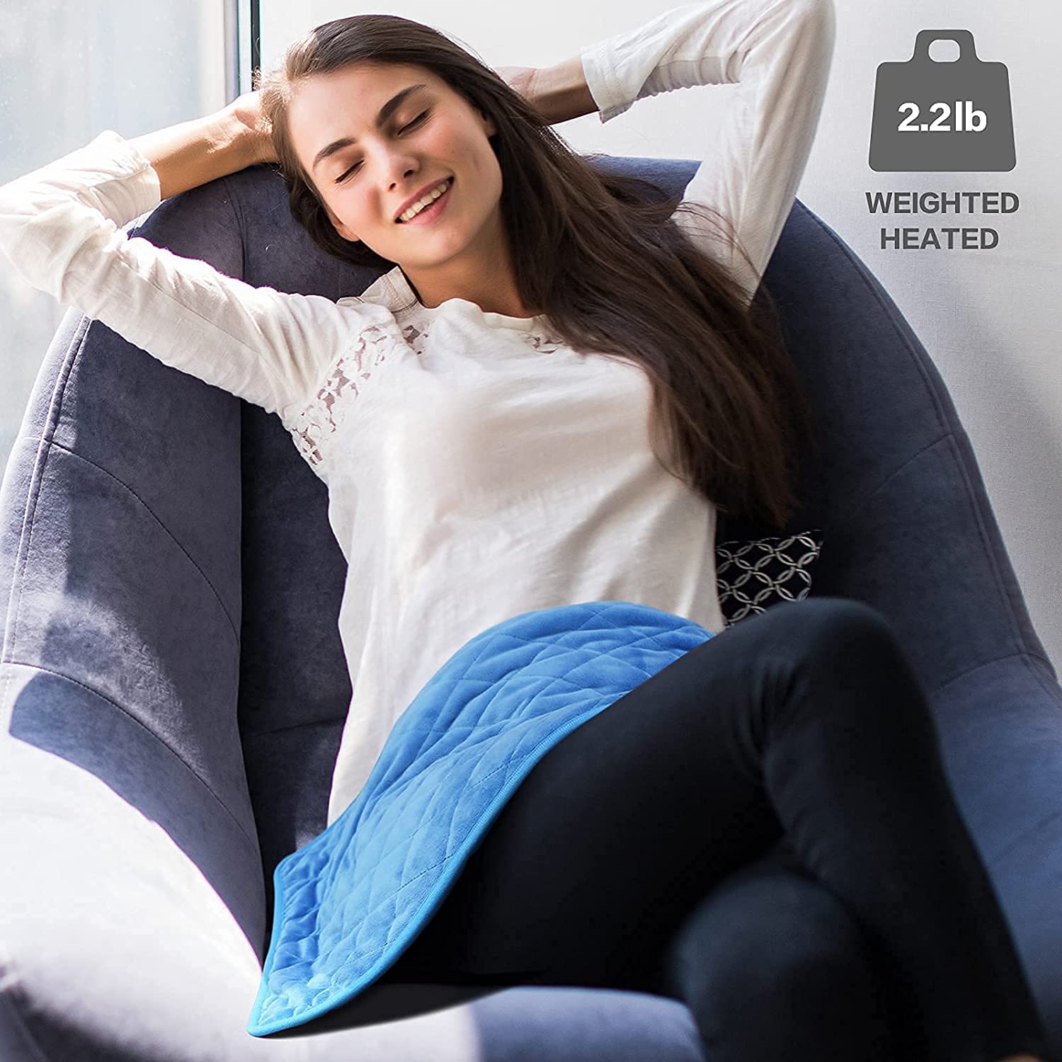 UTK Weighted Electric Heating Pad for Back Pain Relief Neck Shoulders