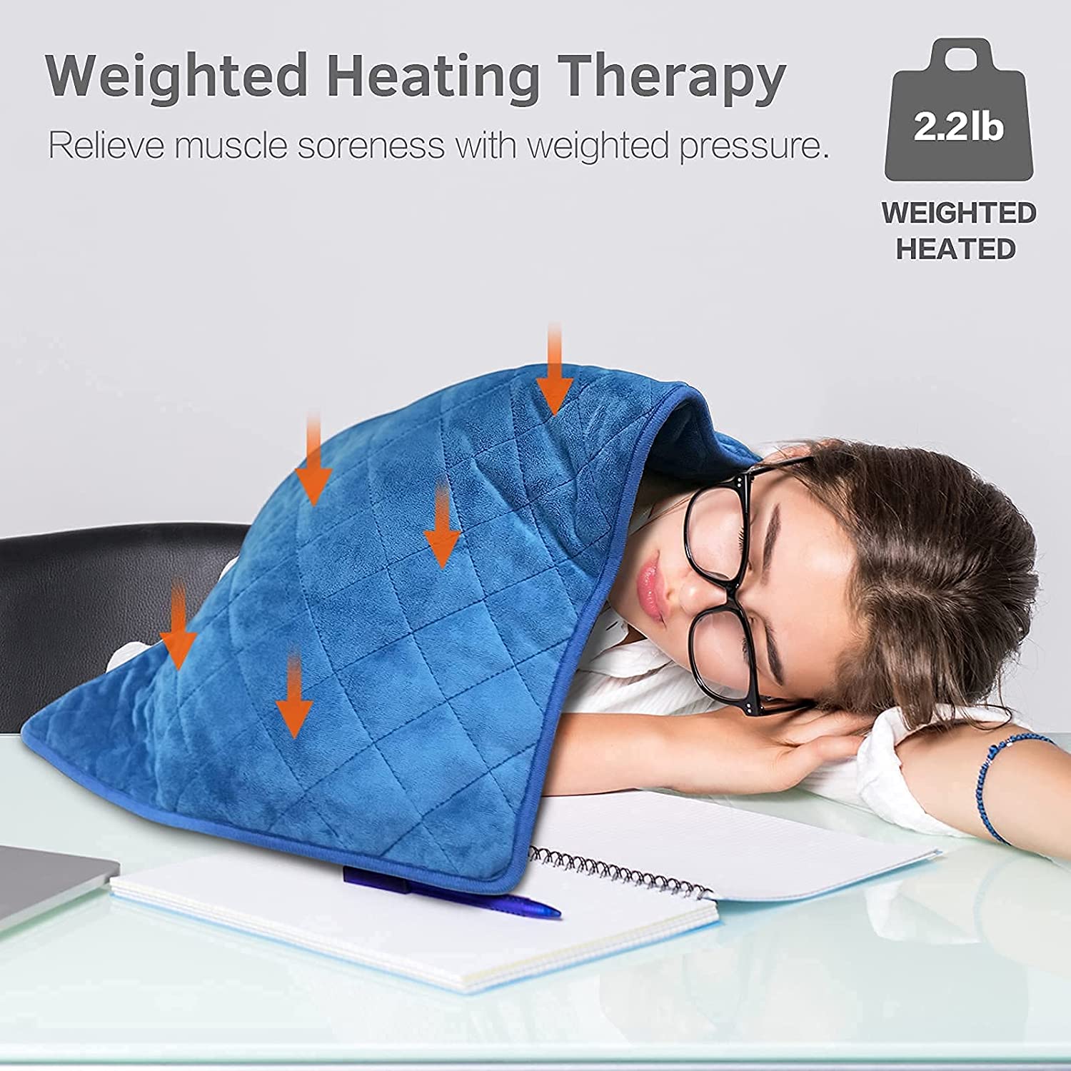 UTK Weighted Electric Heating Pad for Back Pain Relief Neck Shoulders