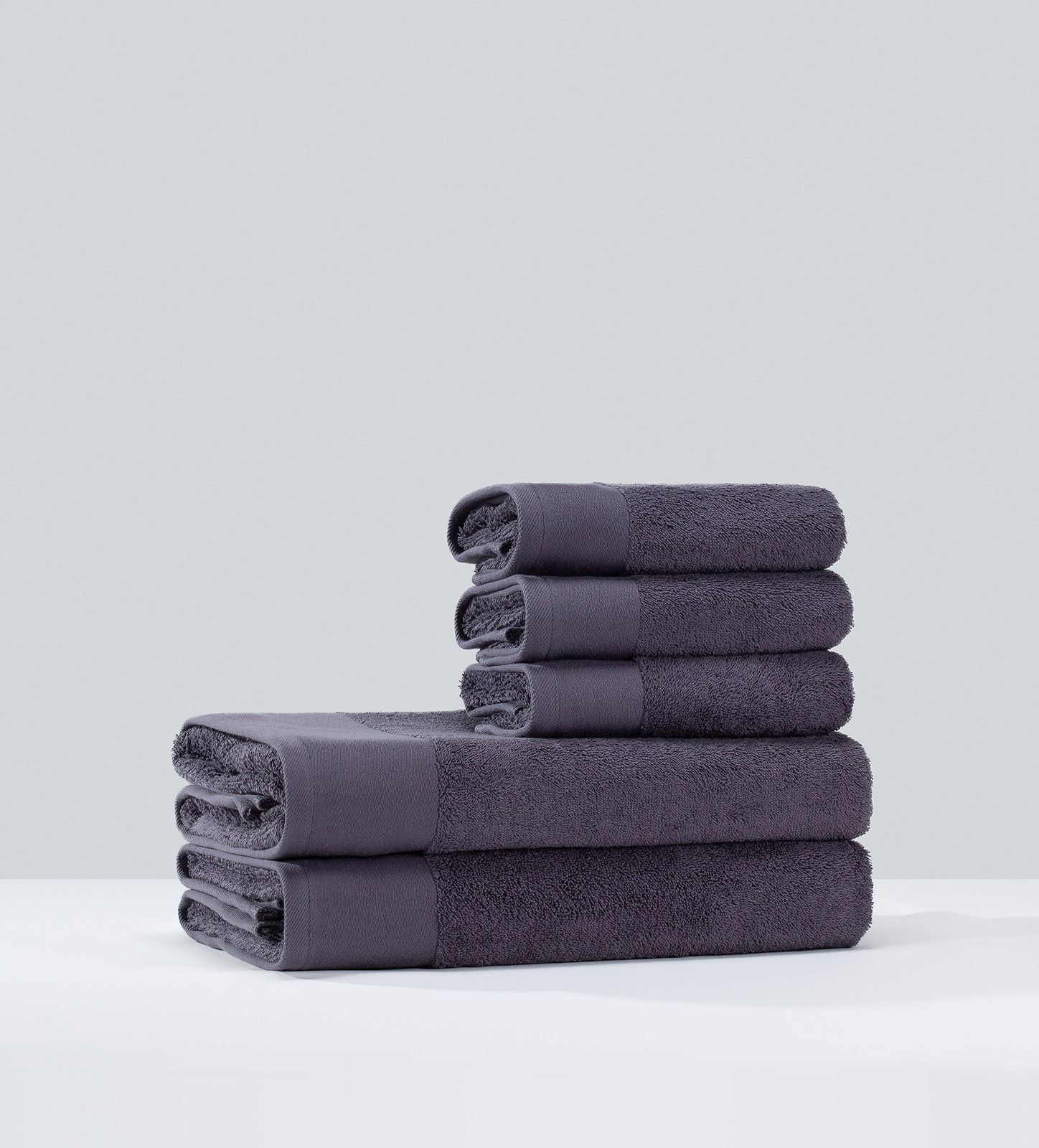 Conjunto de toalla de mano de baño gris de cinco estrellas con borde de lujo 100% algodón al por mayor 15