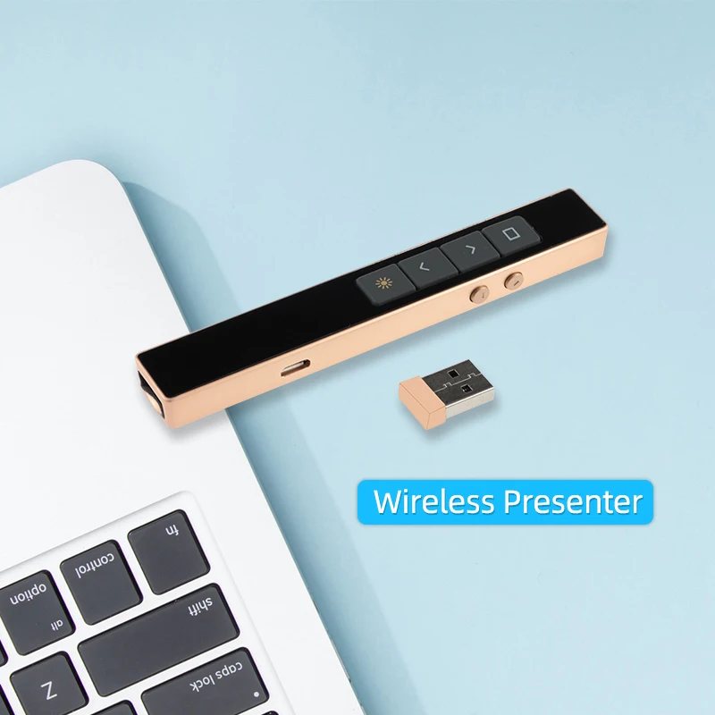 KY-Q83 2,4GHz bezdrátový prezentační dálkový ovladač Pero s červeným světlem USB ovládací pero pro Mac Win 10 8 7 XP projektor PowerPoint PPT 1