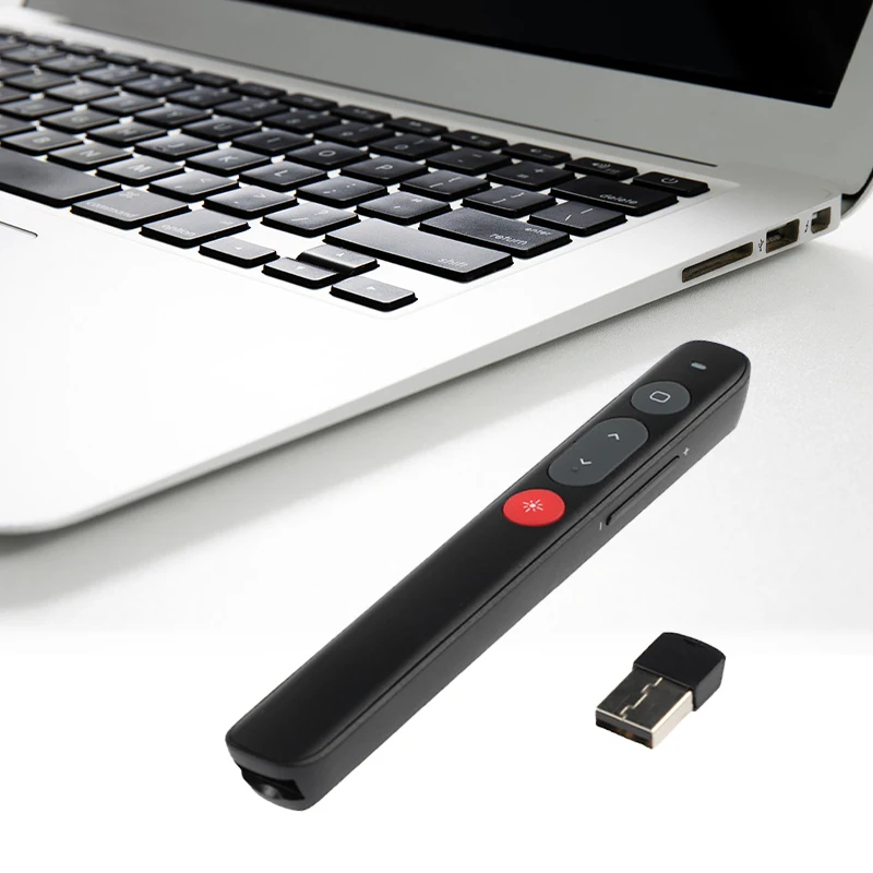 KY-Q86 2,4 GHz kabelloser Presenter mit rotem Zeigerstift, USB-RF-Fernbedienung, wiederaufladbarer Zeiger 1
