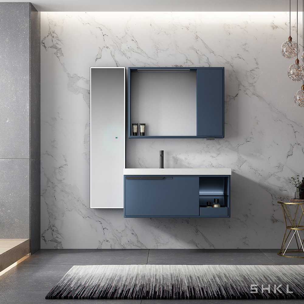 Dark Blue Bathroom Vanity with Side SHKL BV789