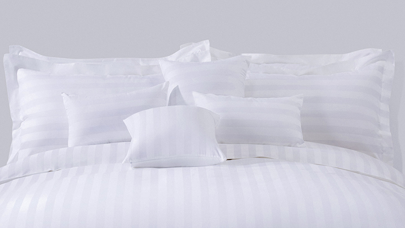 ELIYA Plain White 6080S 100% Cotton 3cm Stripe Hotel Bedroom Bedding Sheet Set 10