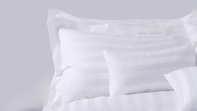 ELIYA Plain White 6080S 100% Cotton 3cm Stripe Hotel Bedroom Bedding Sheet Set 11