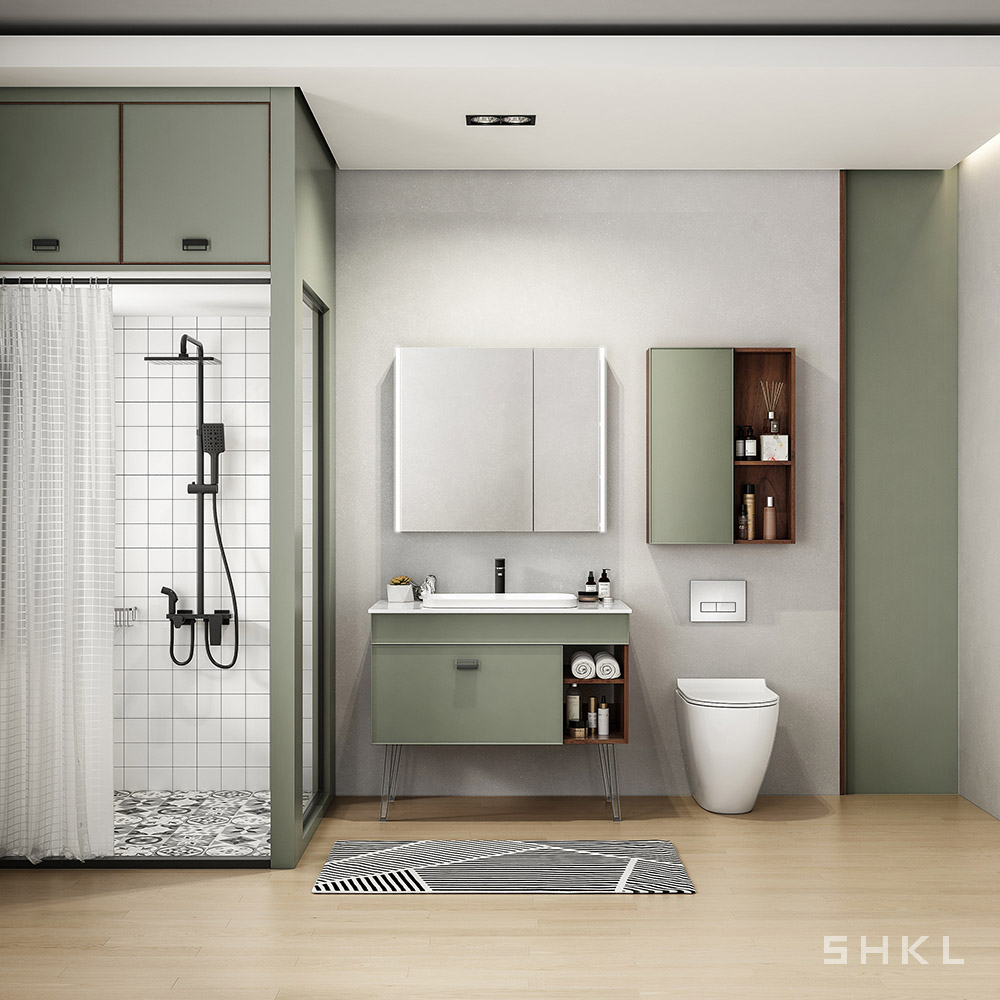 European Style Light Green Bathroom Vanity SHKL BV383