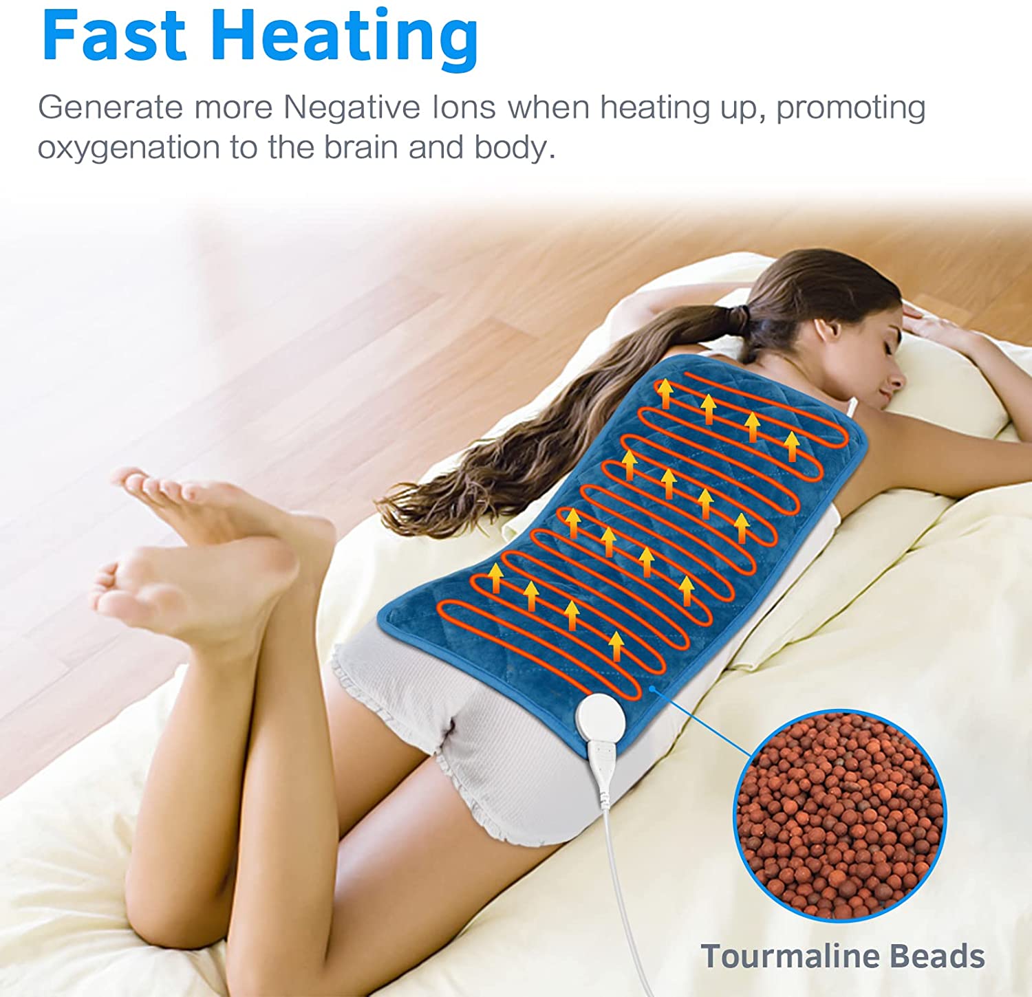 UTK Weighted Heating Pad for Back Pain and Cramps Relief 12" X 24"