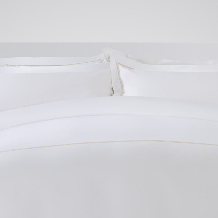 ELIYA Luxury 100% Cotton Bedding Sheet Set Golden Double-Line Embroidered Duvet Cover 10