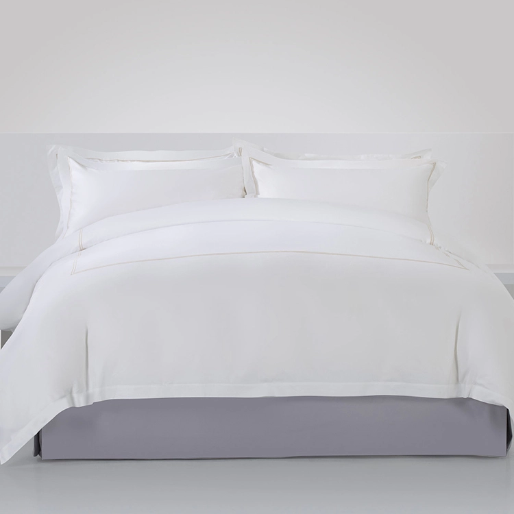 ELIYA Luxury 100% Cotton Bedding Sheet Set Golden Double-Line Embroidered Duvet Cover 1