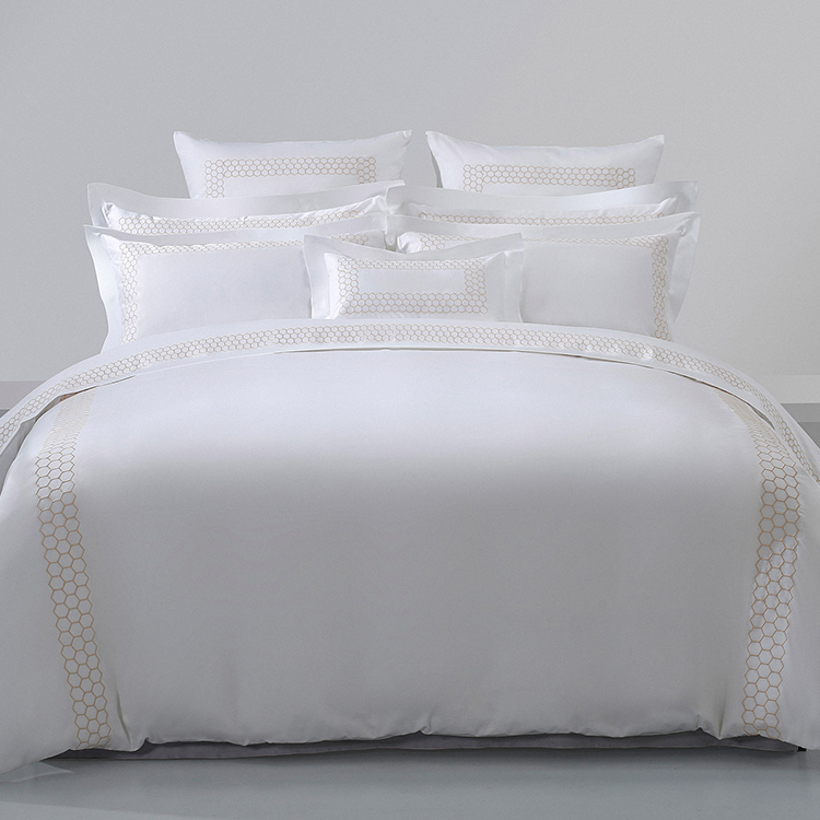 ELIYA Luxury 5 Star Hotel Bedding Set Honey Comb Embroidery Duvet Cover Pillow Case Custom 9