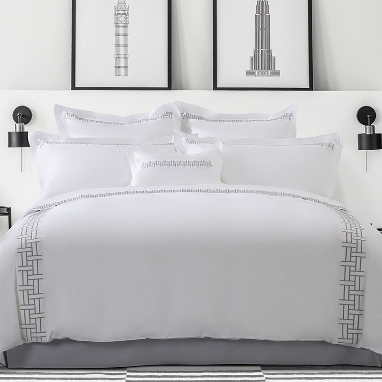 Manufacturing Design High Quality Bedding Set Hotel Woven Embroidered Design Duvet Cover Custom 1
