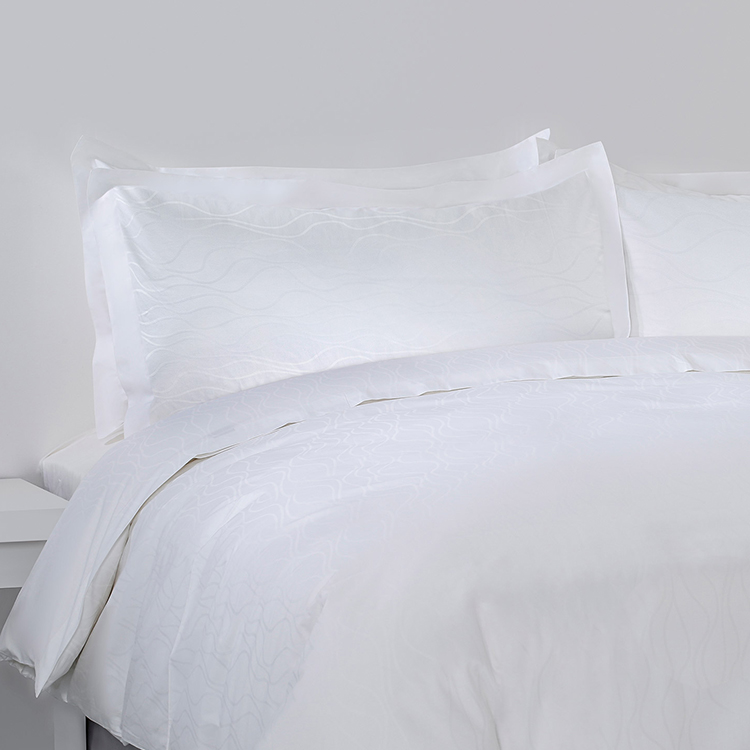 Manufacturer Wholesale ELIYA Plain 6040S 100% Cotton Jacquard Water Ripple Cotton Hotel Bedding Set 9
