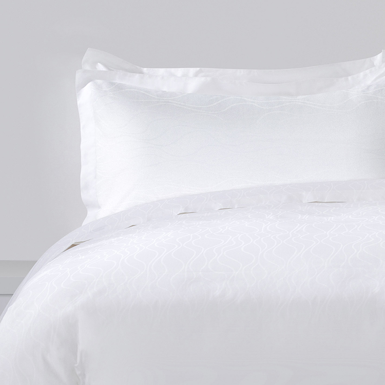Manufacturer Wholesale ELIYA Plain 6040S 100% Cotton Jacquard Water Ripple Cotton Hotel Bedding Set 7