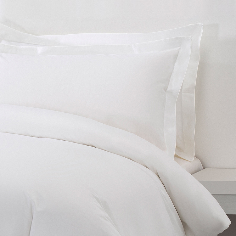 ELIYA High Quality Plain White 6080S 400TC 100% Cotton Sateen Hotel Bedroom Bedding Sheet Set 9