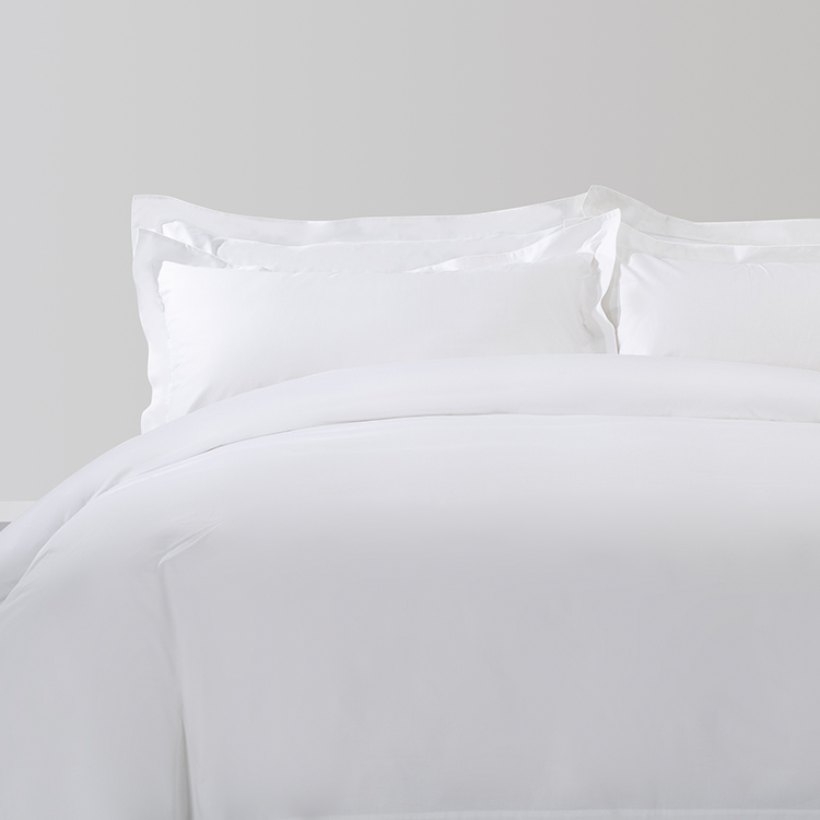 ELIYA High Quality Plain White 6080S 400TC 100% Cotton Sateen Hotel Bedroom Bedding Sheet Set 7