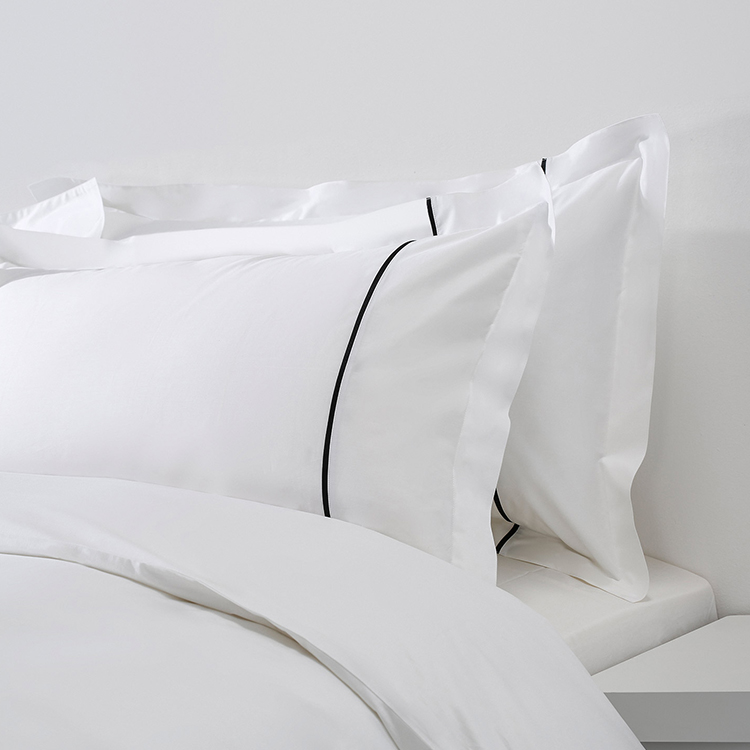 ELIYA Plain White 6080S Pure Cotton  False Piping Hotel Bedroom Bedding Sheet Set 11