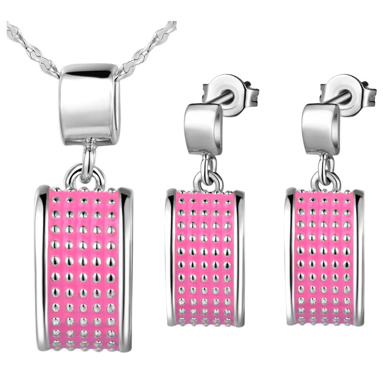 Hainon pink Pendant Necklaces and Earrings Jewelry Set necklace and earrings jewelry set luxury Gift card 1