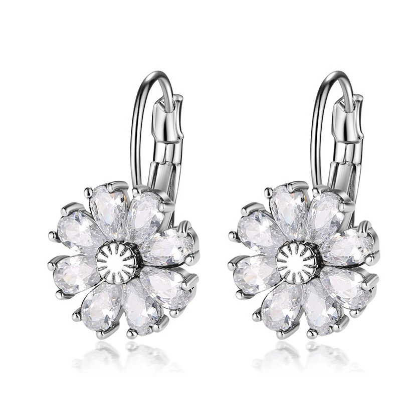 2019 Hainon July Temperament flower AAA earrings yiwu factory fashion jewelry women clip earrings wholesale 1