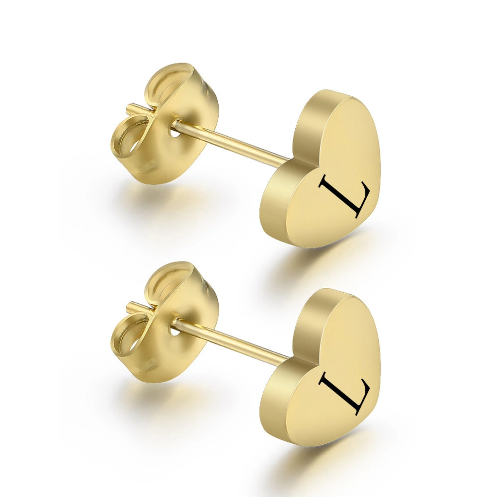 Hainon  Gold Plated stainless steel 26 Alphabet Letter Earrings Personalized Initial Earrings for Girls 1