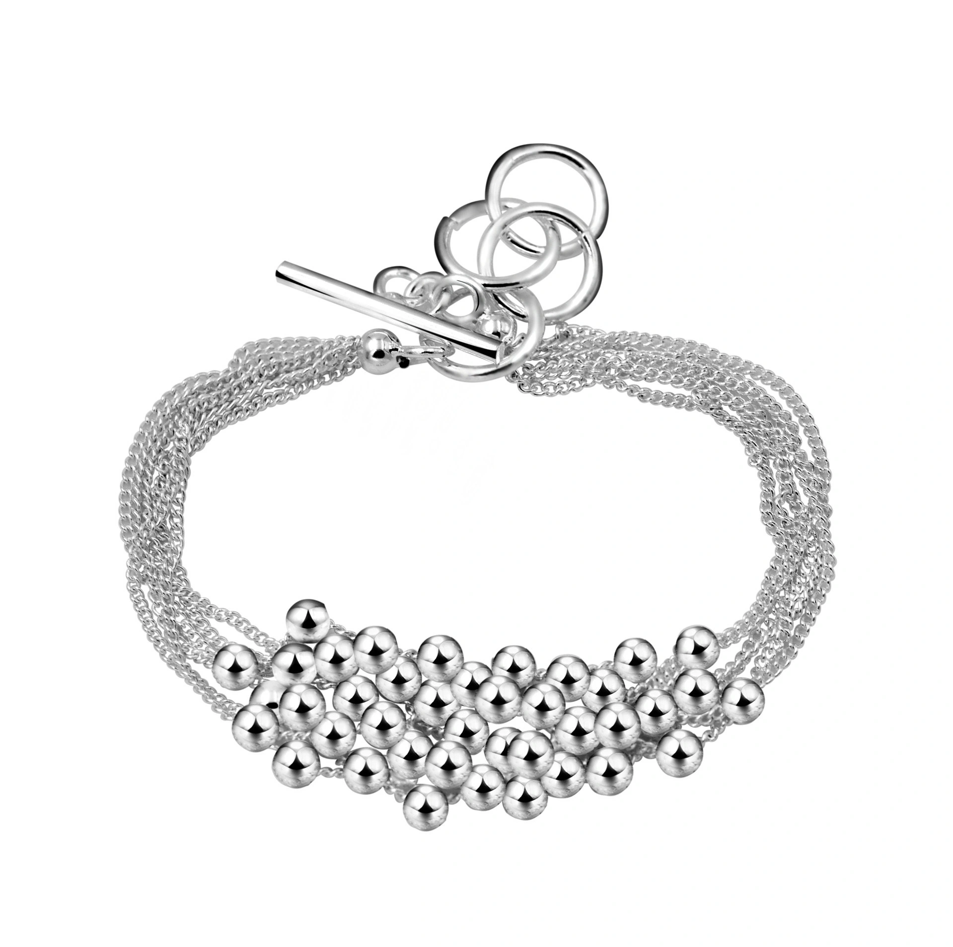 Hainon Creative Korean six wire beaded couple bracelet wholesale silver plated wholesale jewelry gift card flannel bag set 1