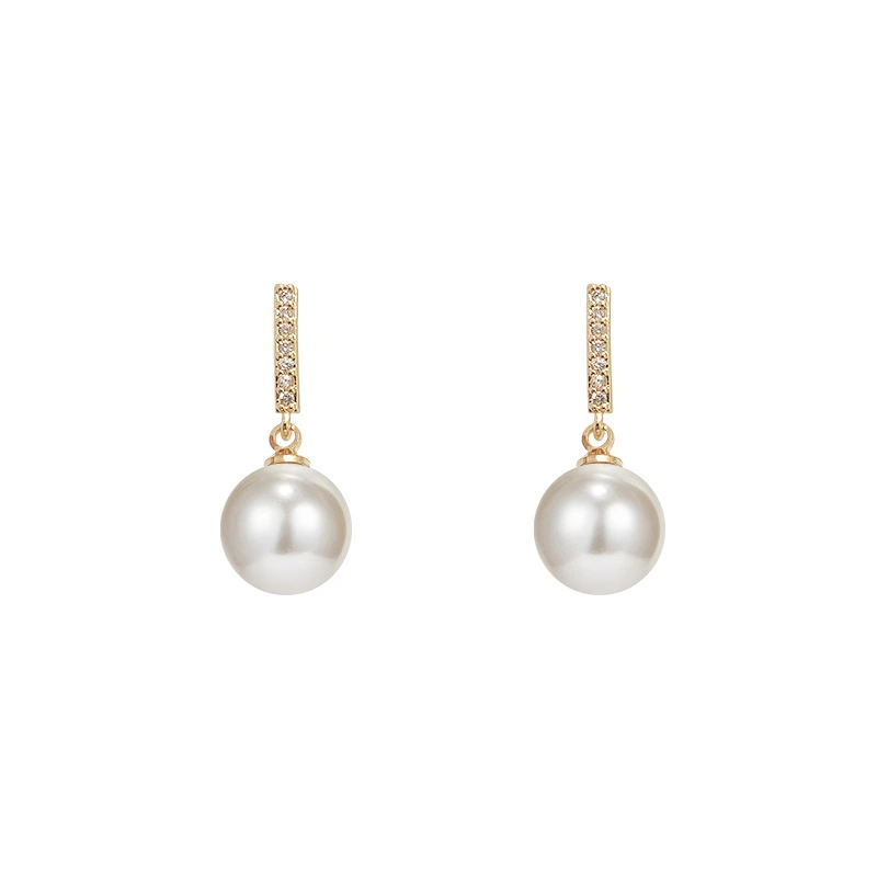 2021 Hainon pearl earrings Birthstone round romantic stud earring Fashion style women earring alloy elegant jewelry 1