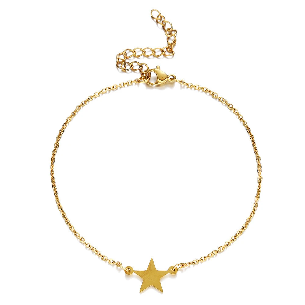 Hainon fashion gold plated bracelets bangles star stainless steel bracelets men women jewelry Cheap wholesale 1