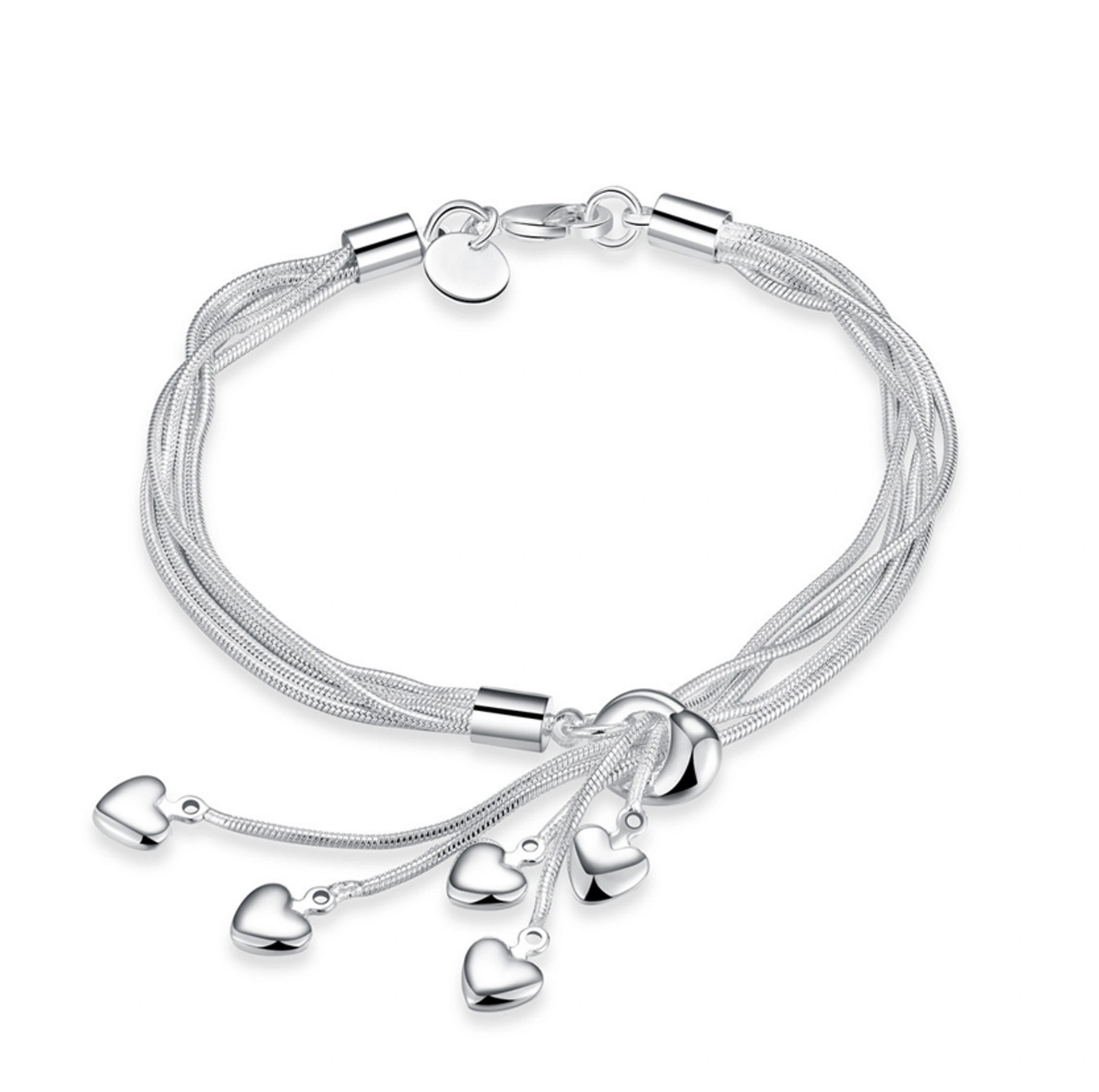 Hainon Wholesale silver plated tassel bracelet European and American hot style jewelry gift card flannel bag set 1