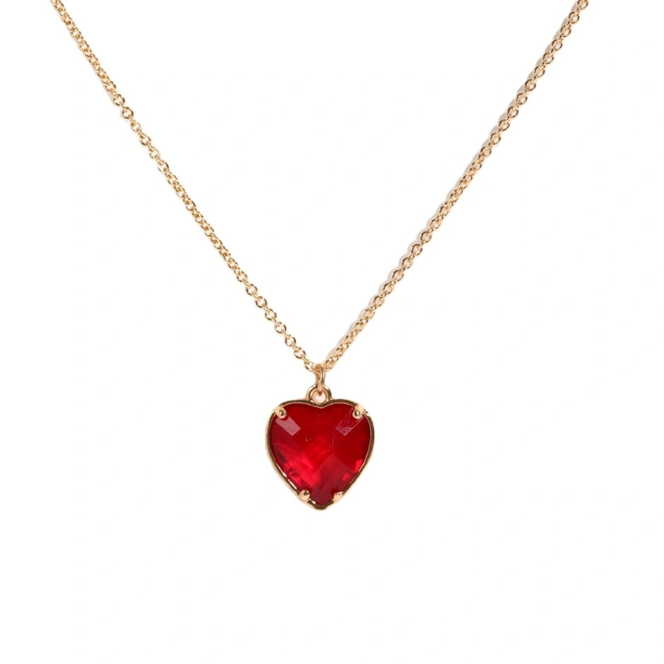 Hainon Heart Shape Necklace Colorful Natural Stone Necklace For Women Girls Party Jewelry 1