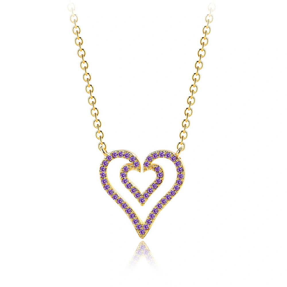 Hainon jewelry necklace creative Shiny white Zircon Charming heart shape Pendant Necklace for women Spot wholesale 1